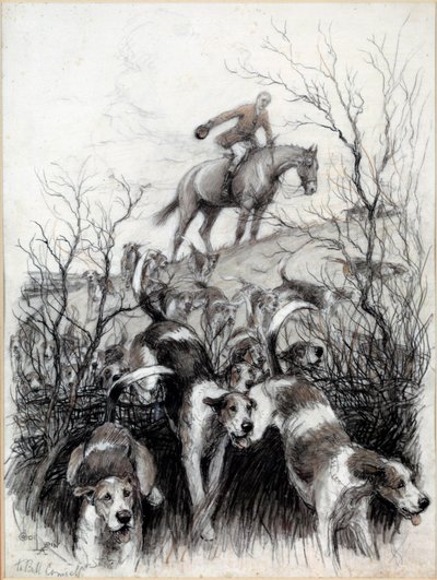 Lovecká scéna v Anglii: Kresba psů od Cecila Aldina (1870-1935) Soukromá sbírka z 19. století od Cecil Charles Windsor Aldin