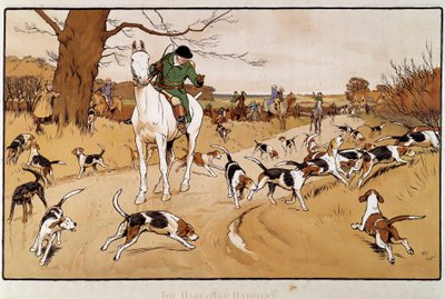 Lov zajíce. Akvarel od Cecila Aldina (1870-1935) od Cecil Charles Windsor Aldin