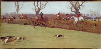 Lovecká scéna, štáb Blackmoor Watercolor od Cecila Aldina (1870-1935) Soukromá sbírka 19. století od Cecil Charles Windsor Aldin