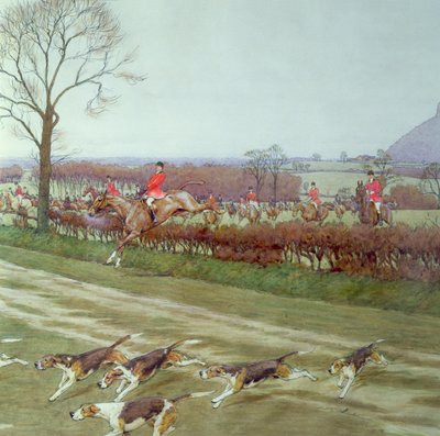 The Cheshire - daleko od Tattenhallu, pero, inkoust a wc z roku 1912 detail 85436 od Cecil Charles Windsor Aldin