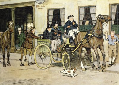 Pickwickians začínají od hotelu Bull v Rochesteru od Cecil Charles Windsor Aldin
