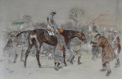 Vést ve vítězi, zatímco bookmakeři jásali, kolem 1920-25 (pastel) od Cecil Charles Windsor Aldin