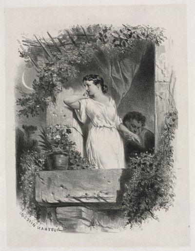Na balkóně, 1842. od Celestin Francois Nanteuil