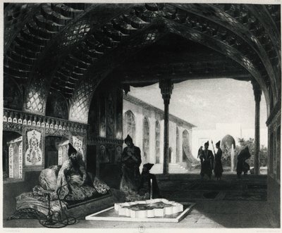 Zrcadlový sál v jerevanském paláci Sardar, Celestin Francois Nanteuil (1813-1873), Arménie od Celestin Francois Nanteuil