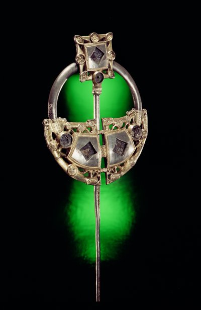 Prstencová brož, Ardagh Hoard, Reerasta, County Limerick, věk Vikingů (stříbrně zlacená) od Celtic