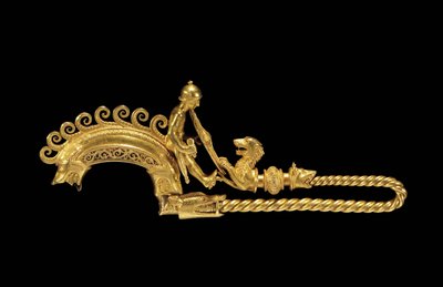 Velmi důležitá latenská bojovnice fibula (zlatá) (viz také 1065823-7) od Celtic