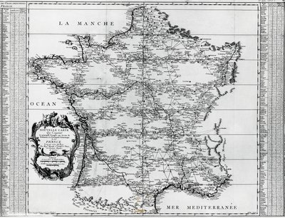 Mapa Francie, Giovanni Domenico Maraldi (1709-1788) a Cesar-Francois Cassini de Thury nebo Cassini III (1714-1784), Francie od Cesar Francois Cassini de Thury