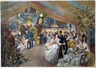Míč na palubě parníku Ilustrace Cesare Detti (1847-1914) Paříž 19. století, Musee Carnavalet od Cesare Auguste Detti