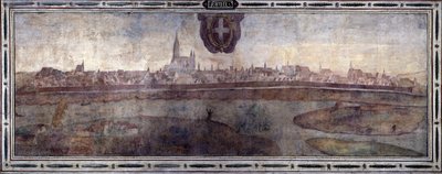 Pohled na Vídeň v Rakousku. Pohled na města habsburské říše. Freska Michelozzova dvora v Palazzo Vecchio ve Florencii. Malba Sebastiana Veroneseho Giovanniho Lombardiho, Cesare Baglioniho a Turina da Piamonte, kolem roku 1565. Velikost: od Cesare Baglioni