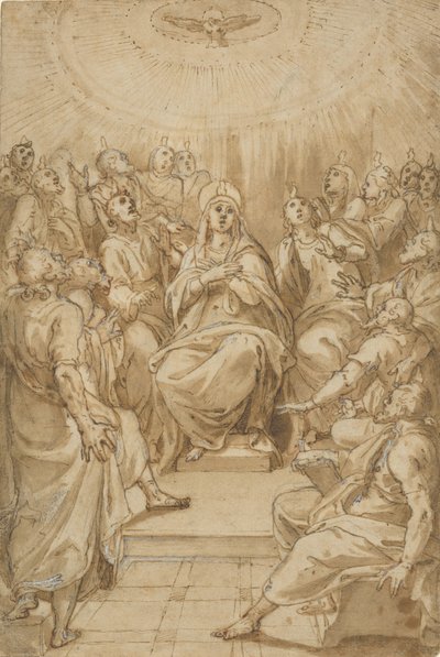 Letnice Seslání Ducha svatého, ca. 1576. od Cesare Nebbia
