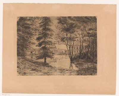 Pohled na hrad Ghlin od Ch. Perrin (signed by artist)