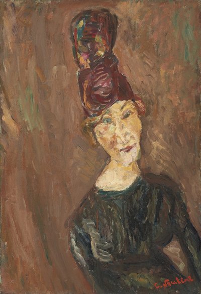 Žena s velkým kloboukem, asi 1919 od Chaim Soutine
