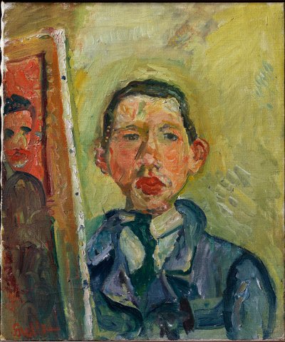 Autoportrét - Soutine, Chaim (1893-1943) - c. 1918 – Olej na plátně – 54,6x45,7 – Muzeum umění Princetonské univerzity od Chaim Soutine