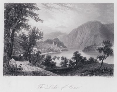 Jezero Como (rytina) od Chapuy Chapuy