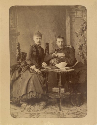 Constantin Constantinovič z Ruska a Elisabeth Mavrikievna z Ruska (rozená princezna Alžběta ze Saxe Altenburg) - velkovévoda Constantine Constantinovič z Ruska (1858-1915) a velkovévodkyně Elizaveta Mavrikievna z Ruska (1865-1927), Bergamasc od Charles Bergamasco