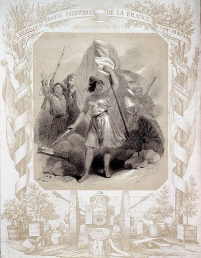 Alegorie na vlastenecké písně Francie. Kresba Bour (19. století). Paříž, B.N. od Charles (after) Bour