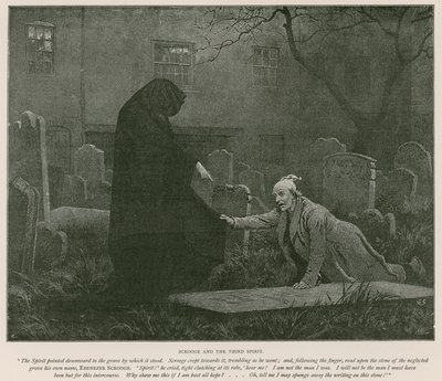 Ilustrace pro Vánoční koledu od Charlese Dickense (litho) od Charles (after) Green