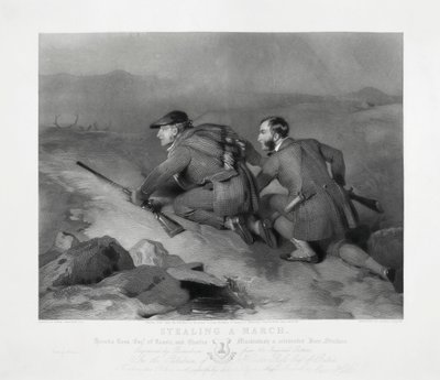 Krádež pochodu, vyrytý Edwardem Burtonem od Charles (after) Landseer