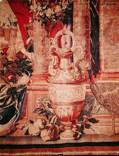 Měsíc leden ze série gobelínů „Les Maisons Royales“, vyrobeného v Gobelínové dílně pro Ludvíka XIV (tapisérie) (detail 391182) od Charles (after) Le Brun