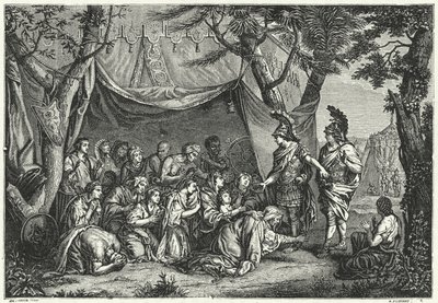 Královny Persie u nohou Alexandra (rytina) od Charles (after) Le Brun