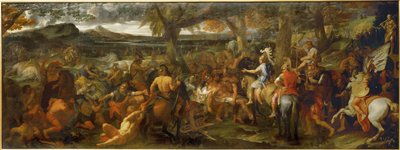 Alexandr a Porus - Alexandr Veliký a indický král Porus ... od Charles (studio of ) Le Brun