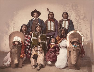 Náčelník Ute Severo a jeho rodina,c. 1885, publikováno 1900 (foto) od Charles A. Nast