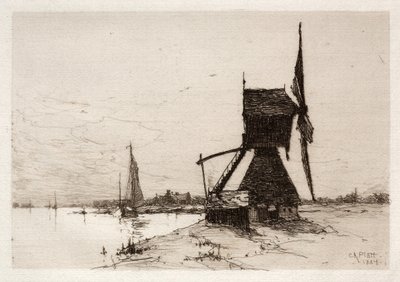 Větrný mlýn podél pobřeží, 1884. od Charles Adams Platt