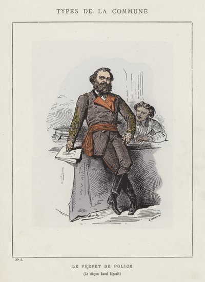 Policejní prefekt, občan Raoul Rigault od Charles Albert d Arnoux Bertall