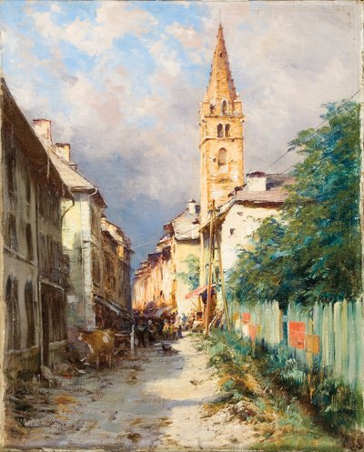 Ulice v Barcelonnette od Charles Alexandre Bertier
