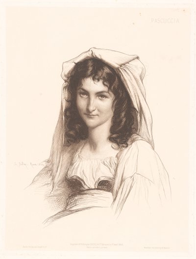 Portrét italské ženy Pascuccia (název na objektu) Portréty italských žen (název série) od Charles Alphonse Paul Bellay