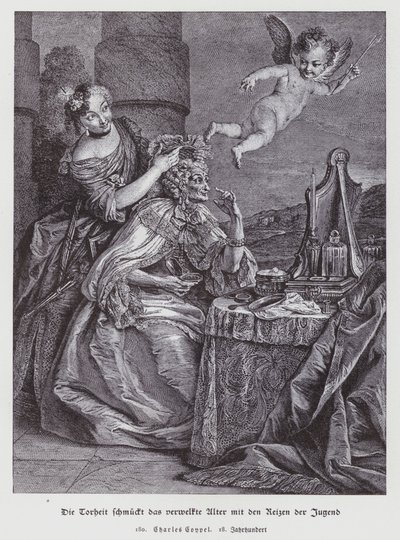 Pošetilost zkrášluje povadlé stáří ozdobami mládí od Charles Antoine (after) Coypel
