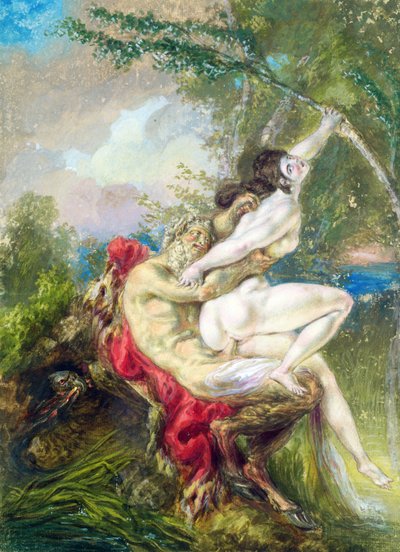 Jupiter a Antiope, z univerzální historie od Charles Antoine (attr. to) Coypel