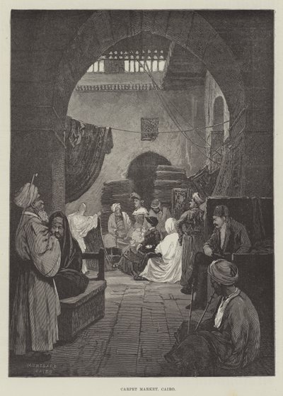 Kobercový trh, Káhira od Charles Auguste Loye