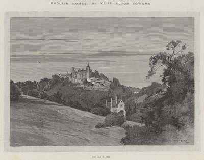 English Homes, Alton Towers, Starý hrad od Charles Auguste Loye