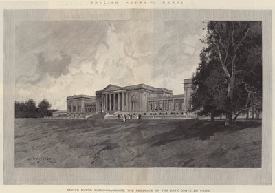 English Homes, Stowe House, Buckinghamshire, rezidence pozdního Comte de Paris od Charles Auguste Loye