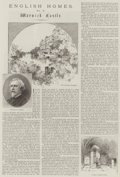 English Homes, hrad Warwick od Charles Auguste Loye