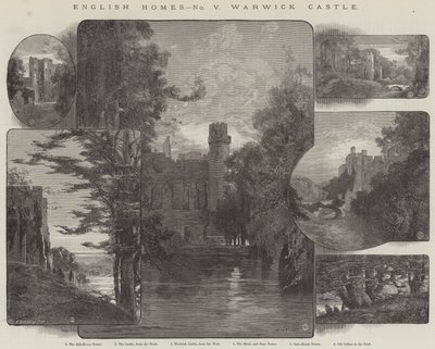 English Homes, hrad Warwick od Charles Auguste Loye