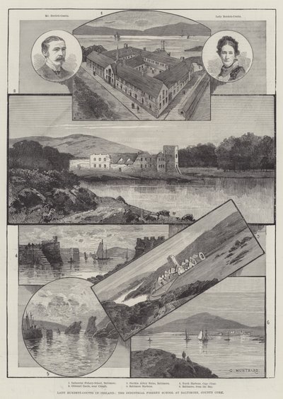 Lady Burdett-Coutts v Irsku, průmyslová rybářská škola v Baltimore, hrabství Cork od Charles Auguste Loye