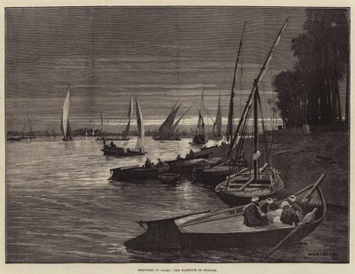 Náčrtky v Káhiře, přístav Boulak od Charles Auguste Loye