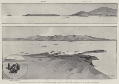 Čínská otázka, Wei-Hai-Wei, námořní přístav pronajatý Velké Británii s ostrovem Liu-Kung-Tau, u vjezdu do jeho přístavu od Charles Auguste Loye