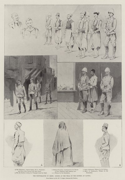 Nepokoje na Krétě, scény ze soudu s výtržníky v Kandii od Charles Auguste Loye