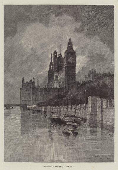 Budovy parlamentu, Westminster od Charles Auguste Loye