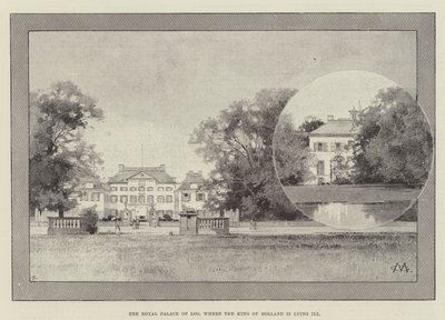 Královský palác v Loo, kde nemocný leží holandský král od Charles Auguste Loye