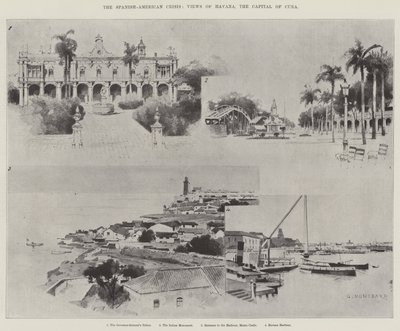 Španělsko-americká krize, Pohledy na Havanu, hlavní město Kuby od Charles Auguste Loye