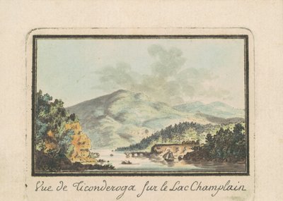 Pohled na Ticonderoga z jezera Champlain od Charles B. J. Févret de Saint Mémin