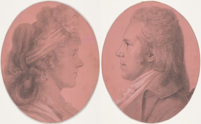 Portréty Georgese Arnolda Fitzwilliama a portrét Eleanor Ramsayové Fitzwilliamové; dvojice od Charles Balthazar Julien Févret de Saint-Mémin