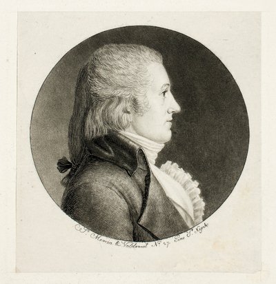 Profilový portrét, Blake od Charles Balthazar Julien Févret de Saint-Mémin
