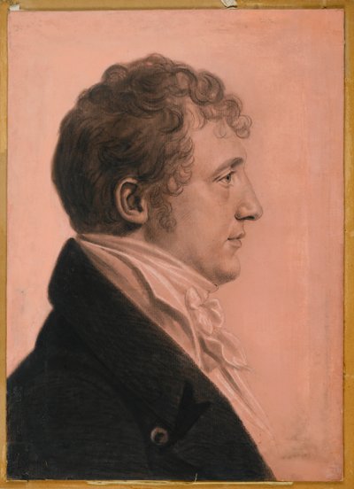 James Alexander Fulton z Mt. Erin, kolem roku 1808 (uhl, bílá křída a bistre pastelová pastelka na papíře položeném na desce) od Charles Balthazar Julien Févret de Saint Mémin