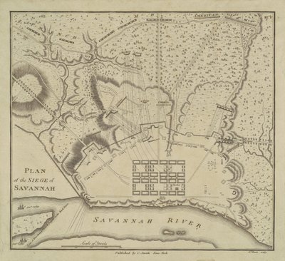 Plán obléhání Savannah, 1796. od Charles Balthazar Julien Févret de Saint Mémin