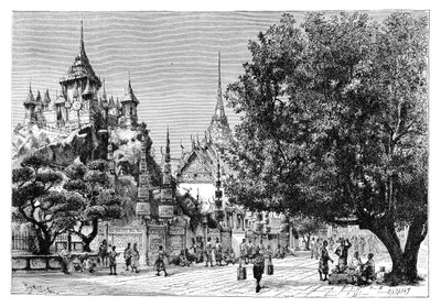 Ulice v Bangkoku, Thajsko, 1895. od Charles Barbant